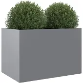 vidaXL Plantenbak 62x47x46 cm gegalvaniseerd staal zilverkleurig
