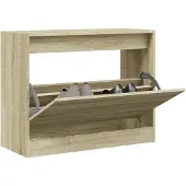 vidaXL Schoenenkast 80x34x63 cm bewerkt hout sonoma eikenkleurig