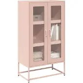 vidaXL Hoge kast 68x39x123 cm staal roze