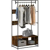 vidaXL Kledingkast 90x50x180 cm bewerkt hout gerookt eikenkleurig