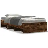 vidaXL Bedframe zonder matras hout gerookt eikenkleurig 180x200 cm