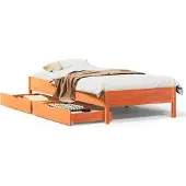 vidaXL Bedframe zonder matras massief grenenhout wasbruin 100x200 cm