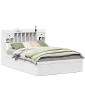 vidaXL Bedframe zonder matras massief grenenhout wit 90x190 cm