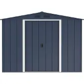 Duramax Abri de jardin en métal 4,77 m² - Kit d'ancrage inclus - Gris anthracite