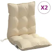 vidaXL Stoelkussens 2 st lage rug oxford stof beige