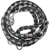 Trixie hondenriem cavo verstelbaar zwart/grijs 200x1,8 cm