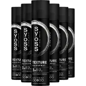Syoss Texture - Haarspray - Styling, Verzorging, Herstel - Dikker Haargevoel - Directe Textuur - Voordeelverpakking - 6x300 ml