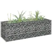 vidaXL Gabion plantenbak verhoogd 90x30x30 cm gegalvaniseerd staal