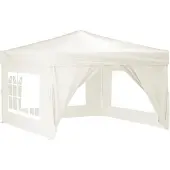 vidaXL - Partytent - inklapbaar - met - zijwanden - 3x3 - m - crèmekleurig