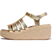 FitFlop Platfforms espadr. leather fisherman wedge sandals