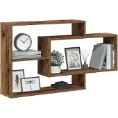 vidaXL Wandschap 104x20x58,5 cm bewerkt hout oud houtkleurig
