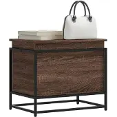 vidaXL Opbergbox met deksel 60x40x51,5 cm bewerkt hout bruin eiken