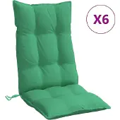 vidaXL Stoelkussens 6 st hoge rug oxford stof groen