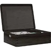 vidaXL Houten kist met deksel&handvatten 40x30x13cm grenenhout zwart