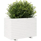 vidaXL Plantenbak 70x40x49,5 cm massief grenenhout wit