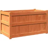vidaXL Plantenbak 90x50x50 cm massief grenenhout wasbruin