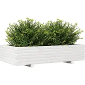 vidaXL Plantenbak 110x60x26,5 cm massief grenenhout wit