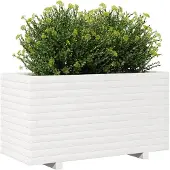 vidaXL Plantenbak 90x40x49,5 cm massief grenenhout wit