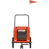 vidaXL Hondenfietstrailer oxford stof en ijzer oranje en grijs