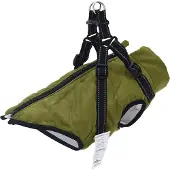 vidaXL Hondenjas met harnas waterdicht reflecterend legergroen L28