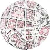 Born In Sweden Plywood dienblad Round City 31 cm