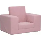 vidaXL Kinderslaapbank zacht pluche roze