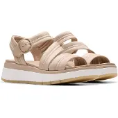 Clarks Clarksvoor vrouwen. 26181475 Tuscan Strap roze leren sandalen (37), Leer, 3 tot 5 cm, Gesp, Casual