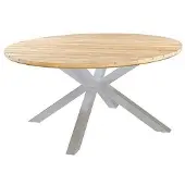 Yoi Tuintafel Noas Alu Salix / Teak Ø125cm