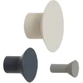 Hubsch Spot jashaken, set van 3, ijzer, zwart/grijs, zwart, Hal, metaal