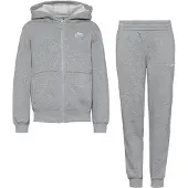 Nike Sportswear Club Fleece Trainingspak Full-Zip Hooded Kids Lichtgrijs Wit