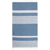 Sagaform Ella hamam gestreepte badhanddoek 145x250 cm Blauw