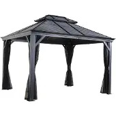 Sojag Paviljoen Mykonos, 10x14, basaltgrijs, 299 x 425 x 292 cm (L x B x H), aluminium