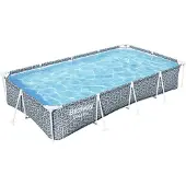 Bestway buisvormig bovengronds zwembad - Steel Pro - 366 x 201 x 66 cm - Rechthoekig - grafisch decor