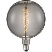 Home Sweet Home Edison Vintage LED filament lichtbron Globe - Rook - G180 Spiraal - Retro LED lamp - 18/18/23cm - geschikt voor E27 fitting - Dimbaar - 6W 180lm 1800K - warm wit licht