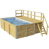 Weka Massief Houten Zwembad 595 Maat 1, Blauw/mosica