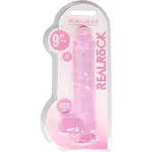 Realrock - realistische dildo - transparant pink - 22 cm
