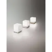 FABAS LUCE LED-tafellamp Brenta, dimbaar, wit / opaal, Woon-/ Eetkamer, Glas, Modern, LED tafellamp