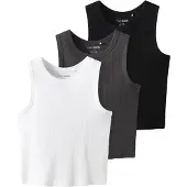 TWO SOON Top antraciet / zwart / wit