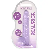 Realrock - dildo transparant realistisch - paars 17cm