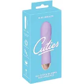 Cuties Mini - vibrator - oplaadbaar waterdicht geribbeld - siliconen paars