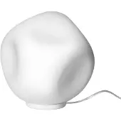 Foscarini Design tafellamp Hoba Media, dimbaar, wit / opaal, Woon-/ Eetkamer, Glas, Design, tafellamp