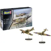 Revell Modelbouwpakket Vliegtuigen - 03771 Spitfire Mk.1a - Hurricane Mk.1 - Propeller Vliegtuigen Plastic - 1:144 - Modelbouw