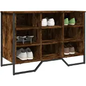 vidaXL Schoenenkast 90x38x61,5 cm bewerkt hout gerookt eikenkleurig