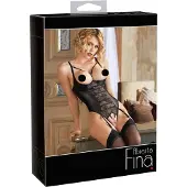 Abierta Fina - open body - kanten bandjes - zwart - 85B/L