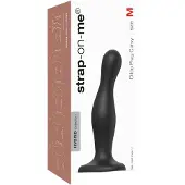 Strap-On-Me Curvy M - golvend, zuignap dildo (zwart)