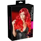Cottelli - Lange pruik met golvend haar en pony - rood