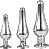 Dream Toys Gleaming Love - anale top plugset (zilver, 3‑delig)