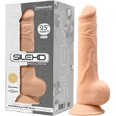 Silexd Dual Density siliconen Huidskleur dildo met balzak - 24 cm