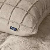 Sleeptime Faux fur dekbedovertrek onderkant microvezel Check - Beige - 1-persoons (140x220 + 60x70cm)