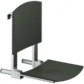 Keuco opvouwbare stoel met rugleuning Plan Care z. Unit. i verchroomde handvat lichtgrijs